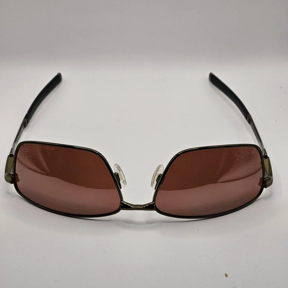 Oakley Splinter Sunglasses 12-979 Pewter Brown Polarized Rectangular Metal Frame